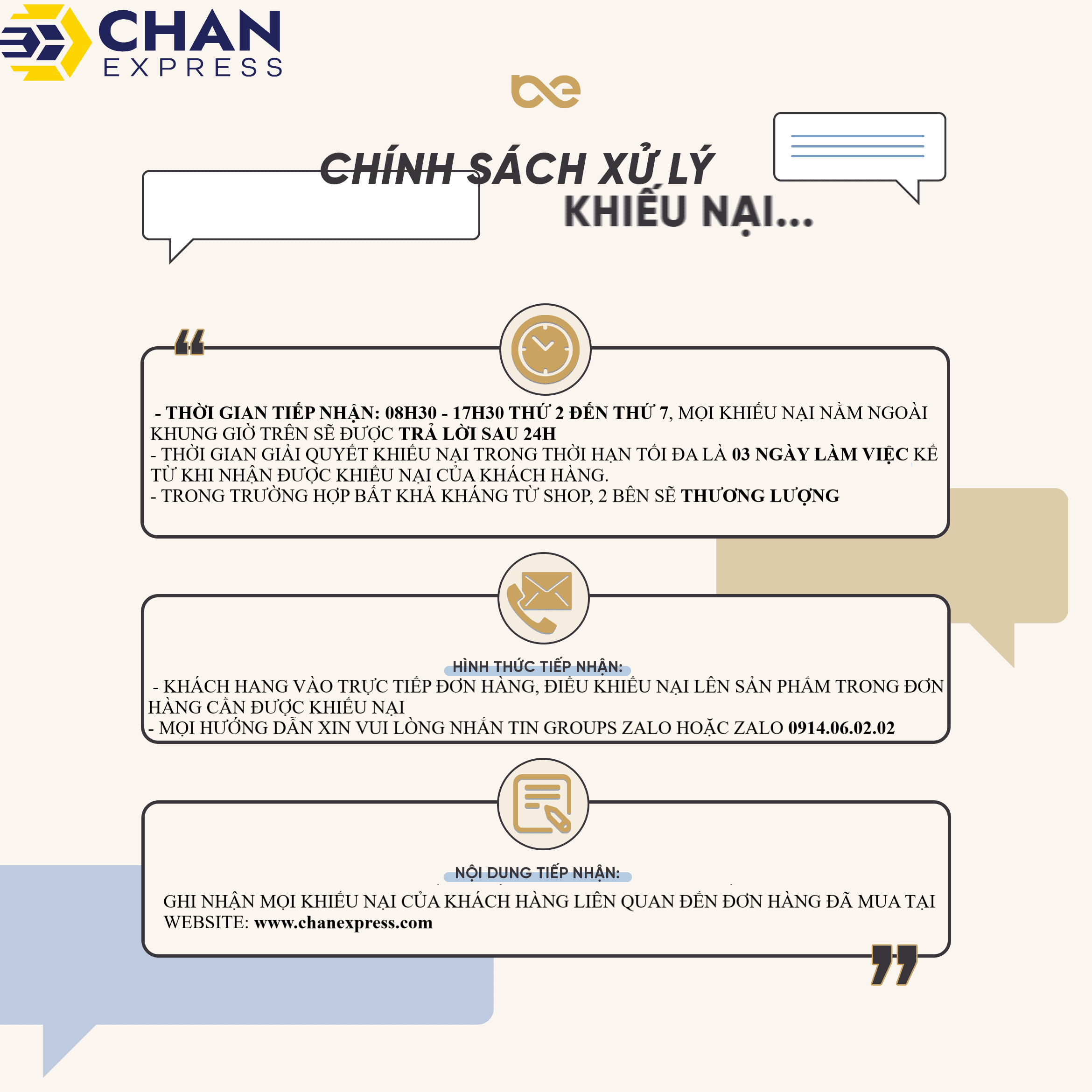 CHÍNH SÁCH XỬ LÝ KHIẾU NẠI