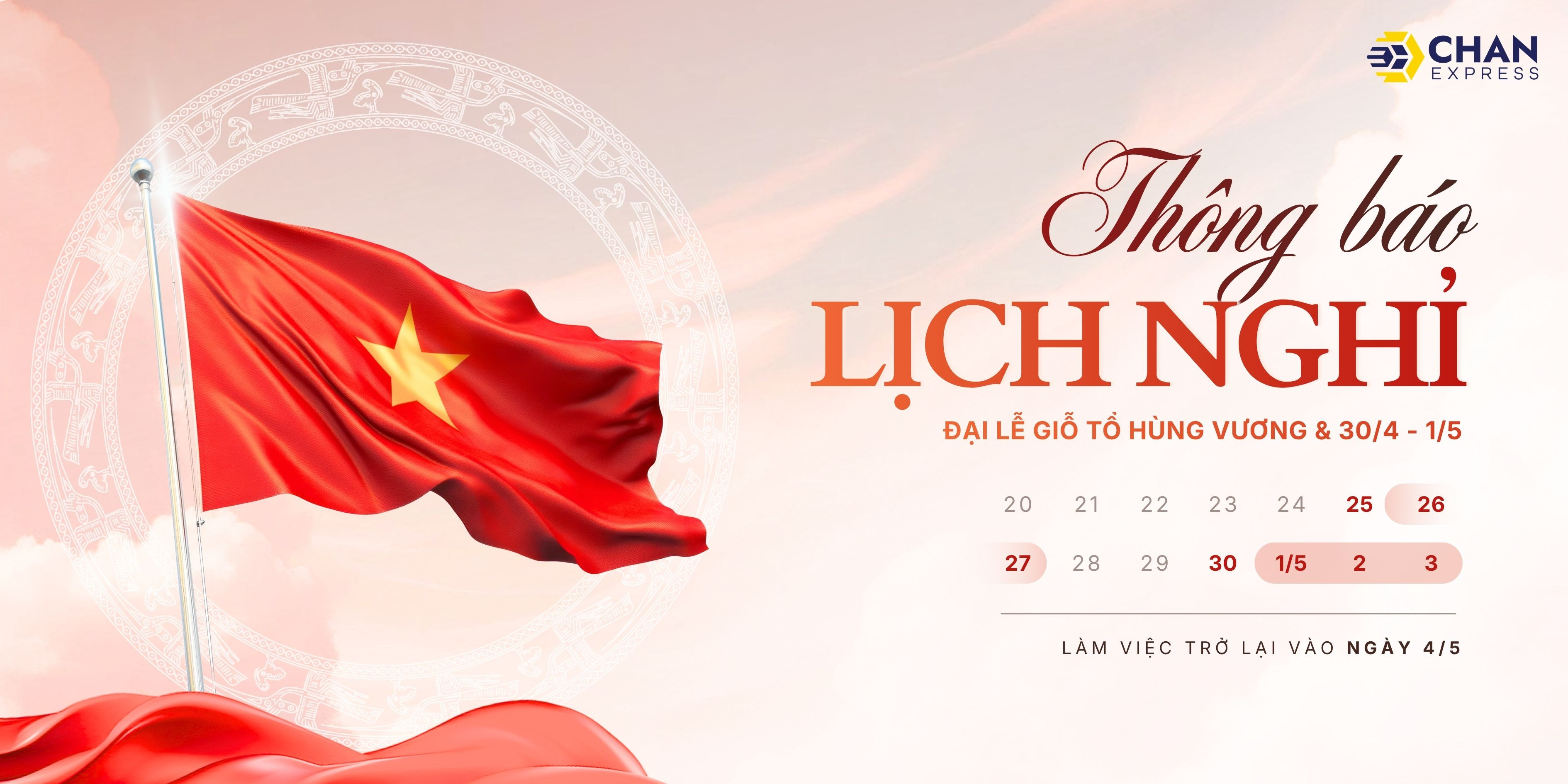 THÔNG BÁO LỊCH NGHỈ LỄ Giỗ Tổ Hùng Vương